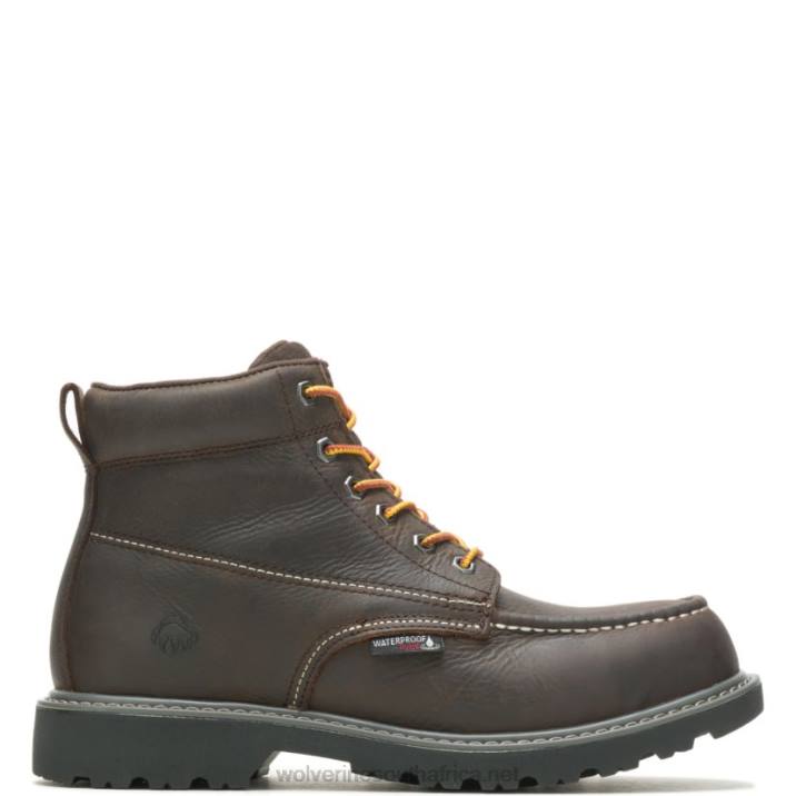 Men Floorhand Moc-Toe 6" Steel-Toe Work Boot VZRN60 Dark Brown Wolverine - Image 1