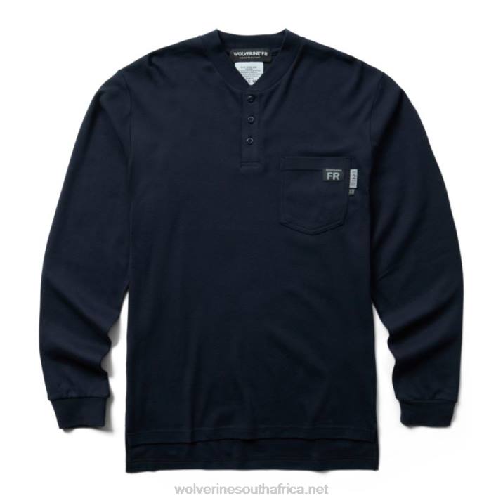 men_fr_long_sleeve_henley_vzrn274_navy_wolverine.jpg Men FR Long Sleeve Henley VZRN274 Navy Wolverine - Image 1