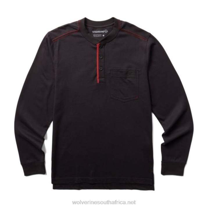 men_guardian_cotton_long_sleeve_henley_vzrn253_black_wolverine.jpg Men Guardian Cotton Long Sleeve Henley VZRN253 Black Wolverine - Image 1