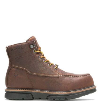 Men I-90 DuraShocks Moc-Toe 6" Work Boot VZRN195 Brown Wolverine