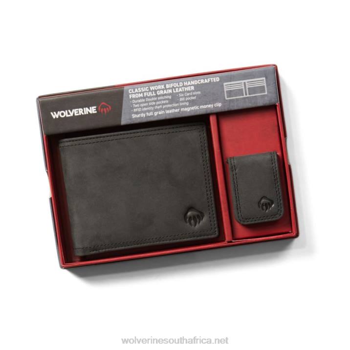 unisex_bifold_wallet_money_clip_vzrn279_black_wolverine.jpg Unisex Bifold Wallet/Money Clip VZRN279 Black Wolverine - Image 1