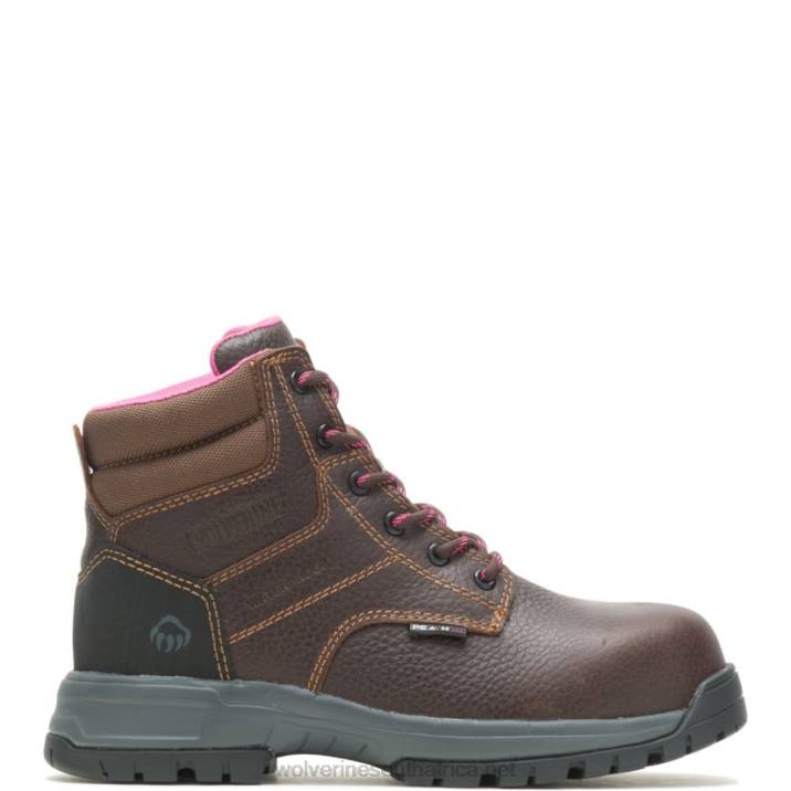 Women Piper Waterproof Composite-Toe 6" Work Boot VZRN102 Brown Wolverine - Image 1